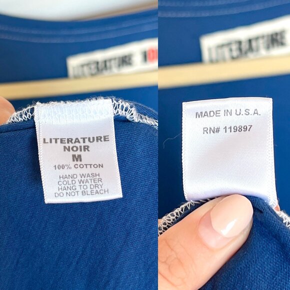 Literature Noir RARE Tee Womens Medium Blue Pulp Fiction Foil THE BEAUTIFUL FALL - Picture 12 of 12